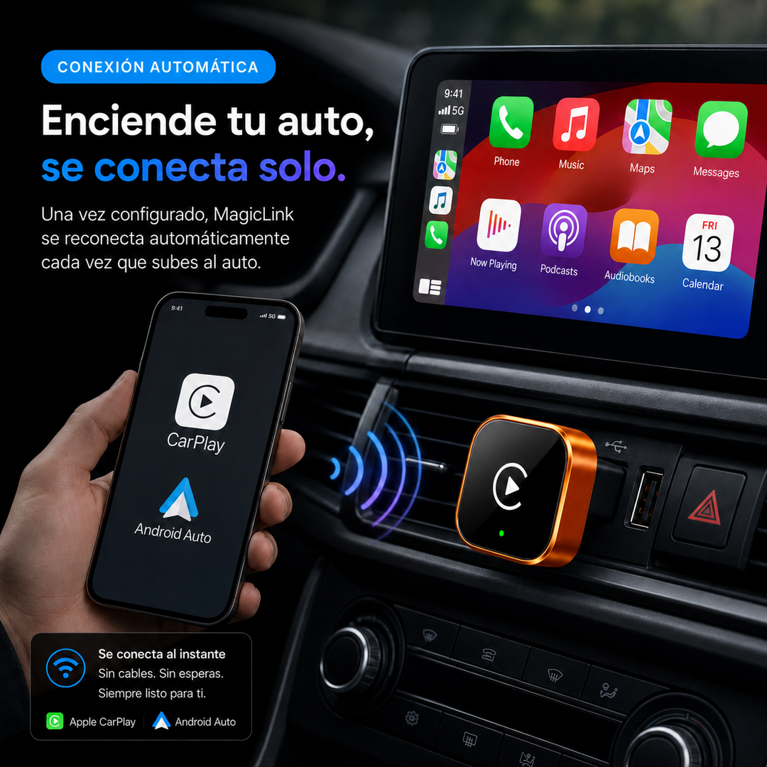 Magiclink - Adaptador CarPlay y Android Auto inalámbrico