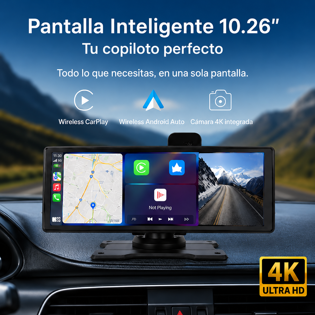 MagicScreen Pro pantalla inteligente de 10,26 pulgadas con CarPlay, Android Auto y cámara 4K