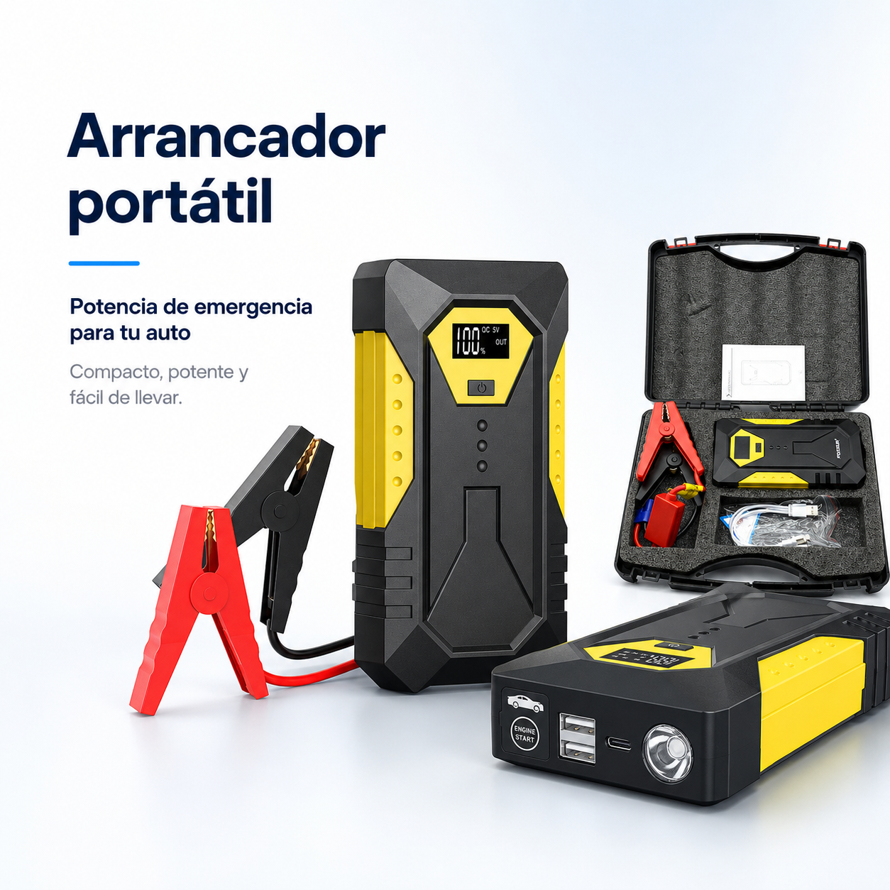 MagicStart arrancador portátil de batería con pinzas y kit completo