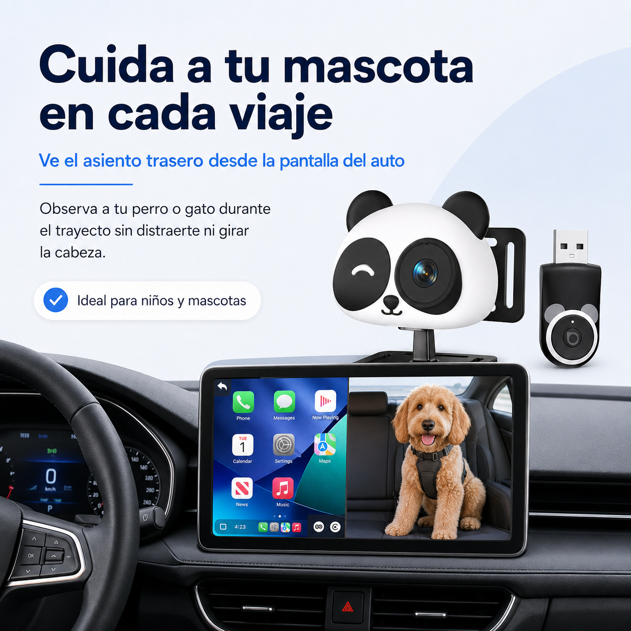 MagicView Pro permite observar mascotas en el asiento trasero mientras conduces