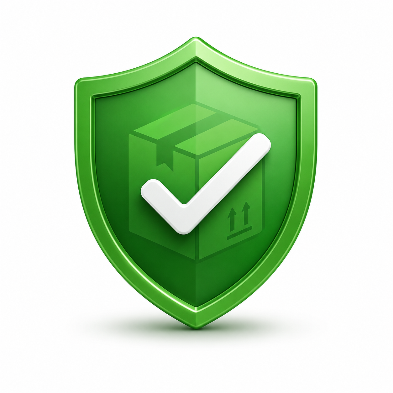 Escudo verde con check para protección de envío